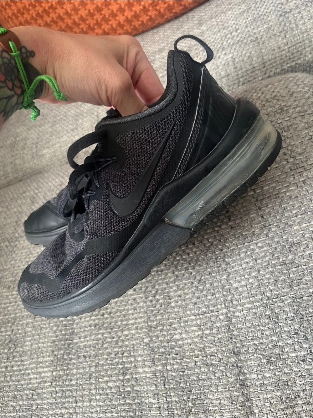 Nike Air Max Black Womens Lightweight Mesh Sneakers